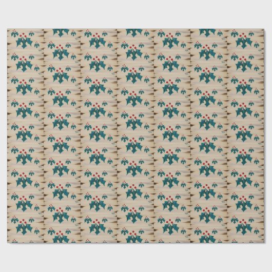 Weihnachtsstechpalme Geschenkpapier (Flach)