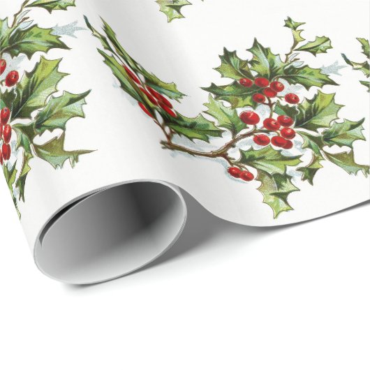 Weihnachtsstechpalme Geschenkpapier (Rolleneckpunkt)