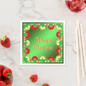 Weihnachtsstechpalme u. Flitter "glückliches Serviette (Beispiel)
