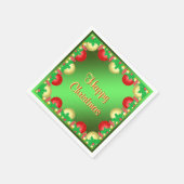 Weihnachtsstechpalme u. Flitter "glückliches Serviette (Ecke)