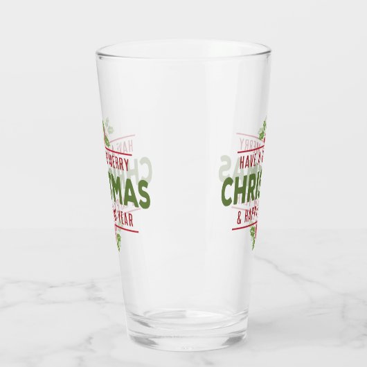 Weihnachtsstechpalmen-Beeren-Bier-Glas Glas (Links)