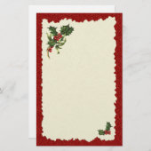 Weihnachtsstechpalmen-Beerenbriefpapier Briefpapier (Vorne/Hinten)