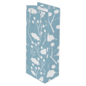 Weihnachtsstechpalmen-Blätter und Beeren Geschenktüte Für Weinflaschen (Vorderseite Schrägansicht)