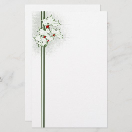 Weihnachtsstechpalmen-Briefpapier Briefpapier (Vorne/Hinten)