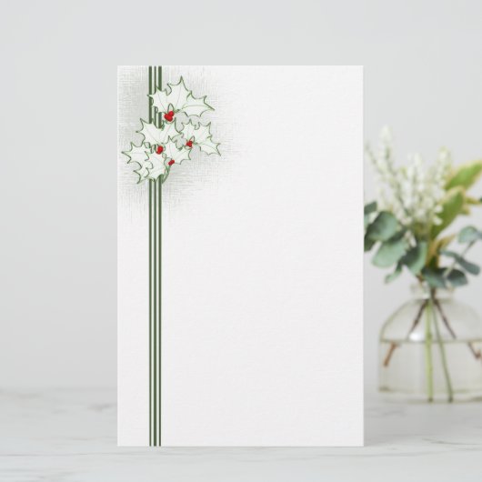 Weihnachtsstechpalmen-Briefpapier Briefpapier (Stehend Vorderseite)