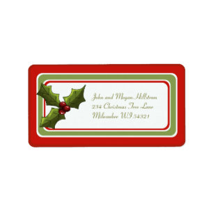 Weihnachtsstechpalmen-Feriengeschenk-Umbau Adressaufkleber