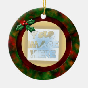 Weihnachtsstechpalmen-Foto-Rahmen #4 2011 Keramik Ornament