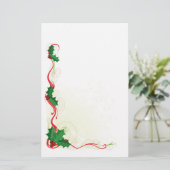 Weihnachtsstechpalmen-Grenze Briefpapier (Stehend Vorderseite)