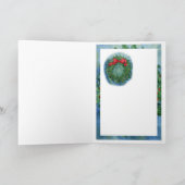 Weihnachtsstechpalmen-Kranz Feiertagskarte (Innenseite)