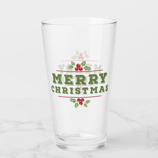 Weihnachtsstechpalmen-Liter-Glas Glas (Rückseite)