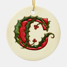 Weihnachtsstechpalmen-Monogramm C