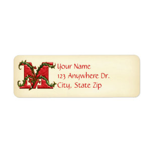 Weihnachtsstechpalmen-Monogramm M
