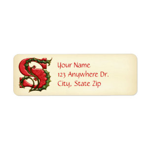 Weihnachtsstechpalmen-Monogramm S