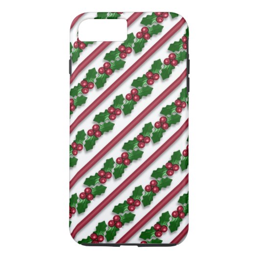 Weihnachtsstechpalmenmuster iPhone 7 starker Case-Mate iPhone Hülle (Rückseite)
