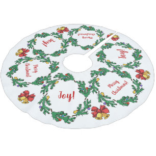 WeihnachtsstechpalmeWreath personalisiert Polyester Weihnachtsbaumdecke