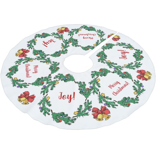 WeihnachtsstechpalmeWreath personalisiert Polyester Weihnachtsbaumdecke (Schrägansicht)
