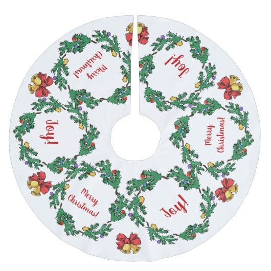 WeihnachtsstechpalmeWreath personalisiert Polyester Weihnachtsbaumdecke (Vorderseite)