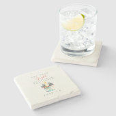 Weihnachtsstein-Untersetzer zum Thema Schrift Steinuntersetzer (Seitenansicht)