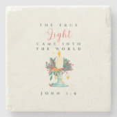 Weihnachtsstein-Untersetzer zum Thema Schrift Steinuntersetzer (Vorderseite)