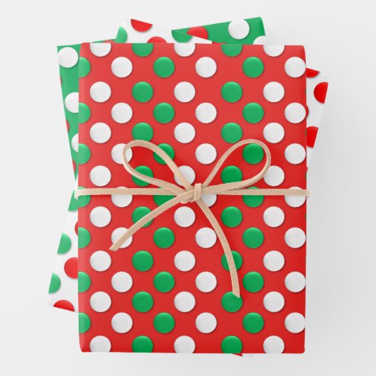 Weihnachtssteine rot weiß und grün geschenkpapier set (Beispiel)