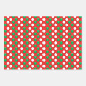 Weihnachtssteine rot weiß und grün geschenkpapier set (Vorderseite)