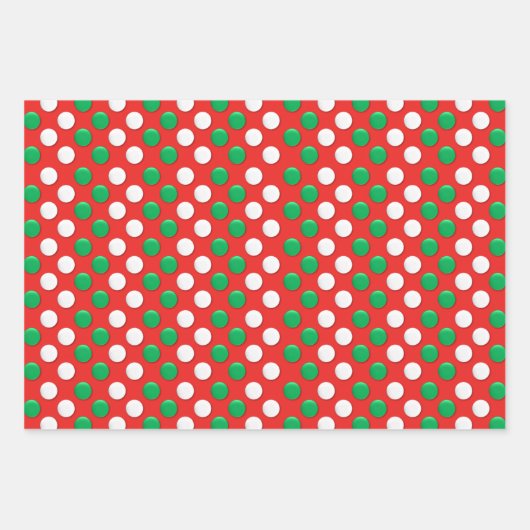 Weihnachtssteine rot weiß und grün geschenkpapier set (Vorderseite)