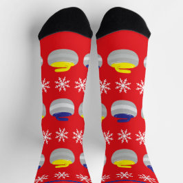 Weihnachtssteine und Schneeflocken Eissport Socken
