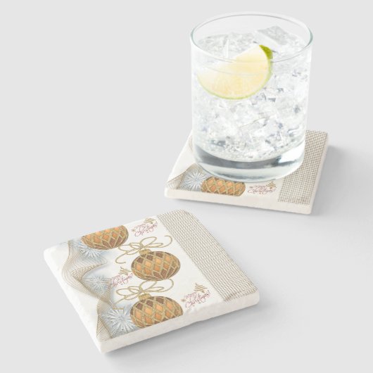 Weihnachtssteine-Untersetzer, Goldbuden Steinuntersetzer (Seitenansicht)