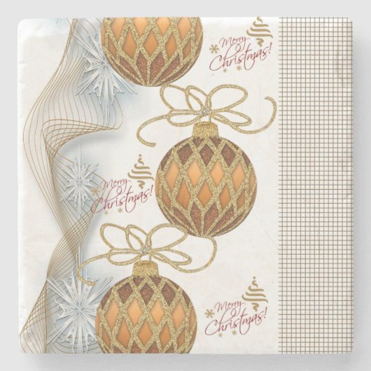 Weihnachtssteine-Untersetzer, Goldbuden Steinuntersetzer (Vorderseite)