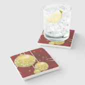 Weihnachtssteine-Untersetzer, Goldbuden Steinuntersetzer (Seitenansicht)