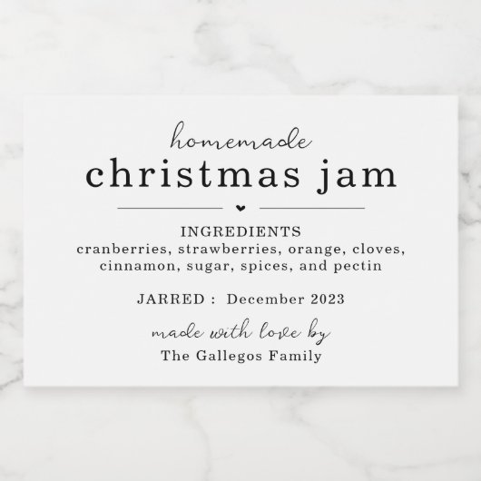 Weihnachtssteinfeuerzeichen Lebensmitteletikett (Einzelnes Label)