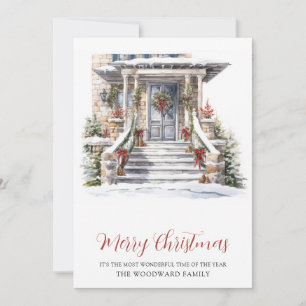 Weihnachtssteinhaus Feiertagskarte