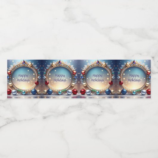 Weihnachtsstelchen-Rahmen Holiday-Wasserflasche Wasserflaschenetikett (Einzelnes Label)