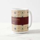 Weihnachtsstempel im Vintage-Stil Kaffeetasse (VorderseiteRechts)