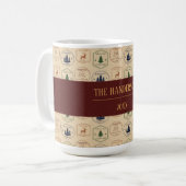 Weihnachtsstempel im Vintage-Stil Kaffeetasse (Vorderseite Links)