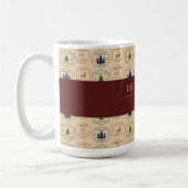 Weihnachtsstempel im Vintage-Stil Kaffeetasse (Links)