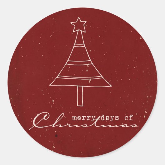 Weihnachtsstempel Runder Aufkleber (Vorderseite)