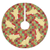 Weihnachtssteppdecken-Gelb-Labrador-Welpen Polyester Weihnachtsbaumdecke (Vorderseite)