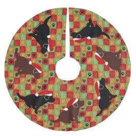 Weihnachtssteppdecken-Labrador-Welpen Polyester Weihnachtsbaumdecke