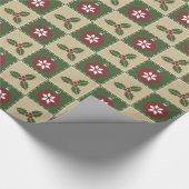 Weihnachtssteppdecken-Packpapier Geschenkpapier (Ecke)