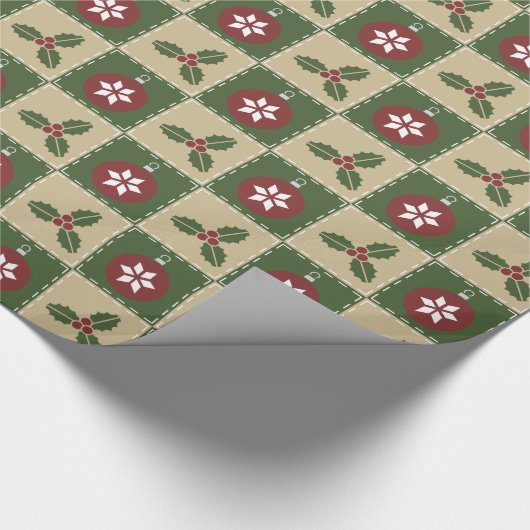 Weihnachtssteppdecken-Packpapier Geschenkpapier (Ecke)
