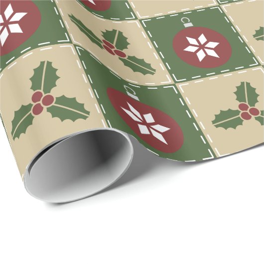 Weihnachtssteppdecken-Packpapier Geschenkpapier (Rolleneckpunkt)