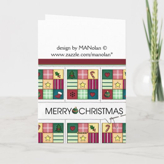 Weihnachtssteppdecken-Weihnachtskarte Feiertagskarte (Rückseite)