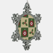 Weihnachtssteppdecken-Zinn-Verzierung Schneeflocken Zinn-Ornament (Links)