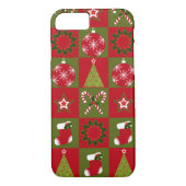 Weihnachtssteppdeckenmuster iPhone 7 Fall Case-Mate iPhone Hülle (Rückseite)