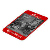 Weihnachtsstereoview Santa & American Flag Magnet (Linke Seite)