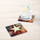 Weihnachtsstern 1 rechteckiger pappuntersetzer (Vor Ort)