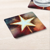 Weihnachtsstern 1 rechteckiger pappuntersetzer (angewinkelt)