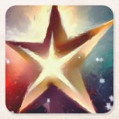 Weihnachtsstern 4 rechteckiger pappuntersetzer (Vorderseite)