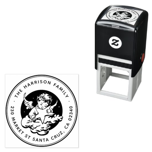 Weihnachtsstern Angel Name & Rücksendeadresse Permastempel (Beispiel)